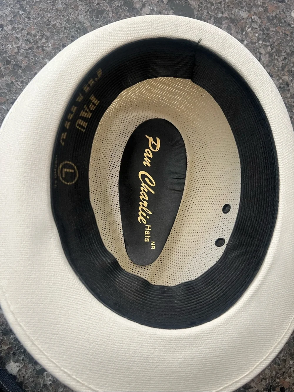Pau Charlie Cream Straw Fedora with Black Band